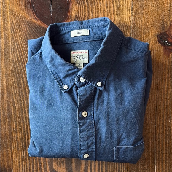 J. Crew Classic Navy Cotton Oxford Shirt - Picture 1 of 3